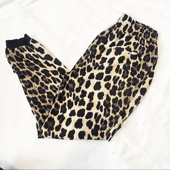Zara leopard print joggers size XS elastic waist drawstring - Picture 10 of 11